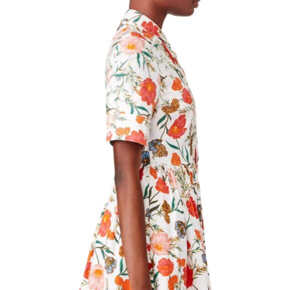 Kate Spade Floral Blossom Print Cotton Dress Size 2 - Picture 3 of 16
